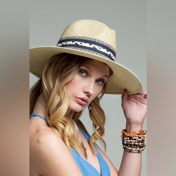 Women\'s Ruggine Braided Trim Panama Hat with Inner Adjustable Band main image 3